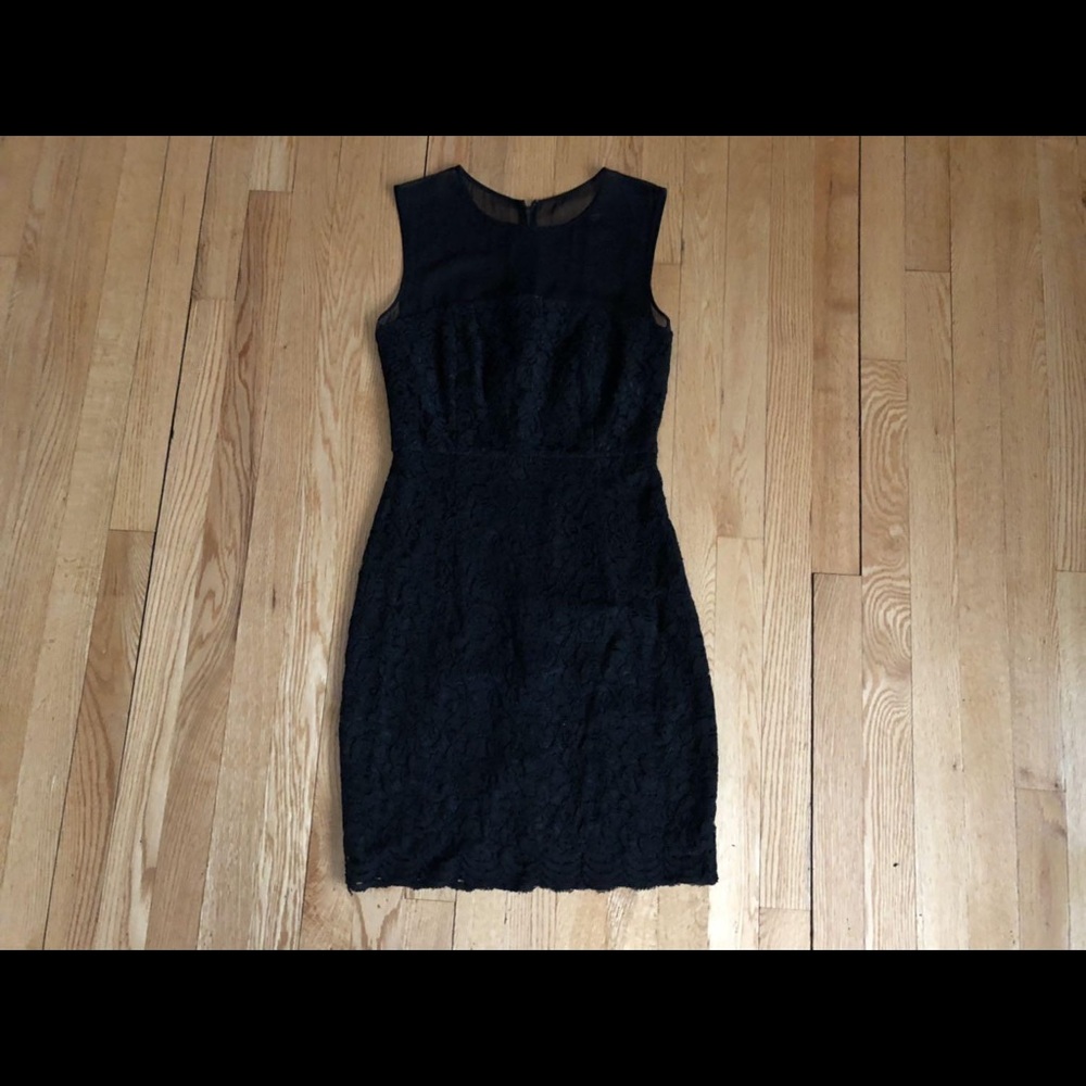 DIane Von Frustenberg Black Lace Dress 100% silk